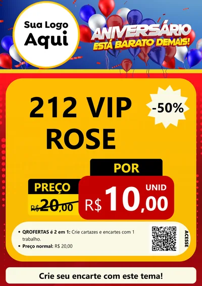 Modelo de Cartaz para Cartaz A4 Vertical com o tema Aniversário para Perfumes