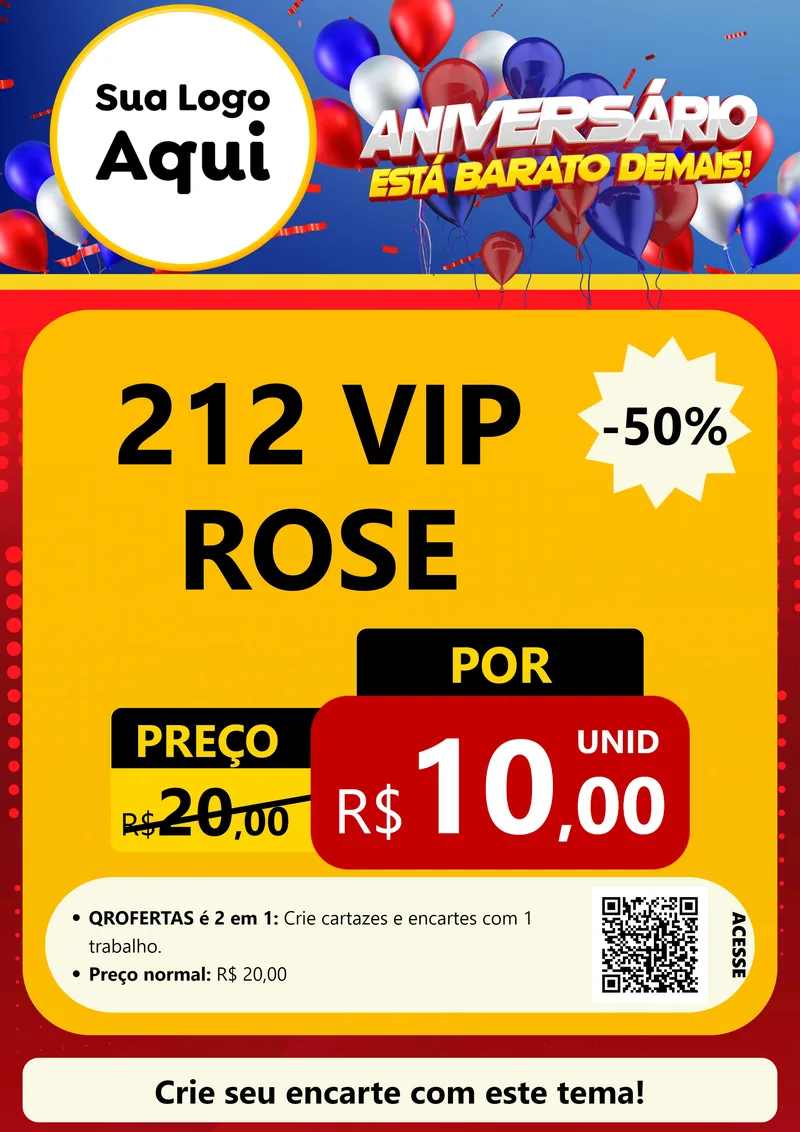 Modelo de Cartaz para Cartaz A4 Vertical com o tema Aniversário para Perfumes