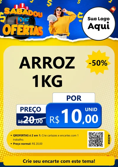 Modelo de Cartaz para Cartaz A4 Vertical com o tema Sabadou de Ofertas para Supermercado