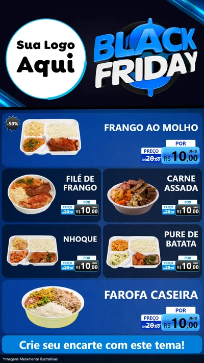 Modelo de TV para TV Vertical com o tema Black Friday para Restaurante
