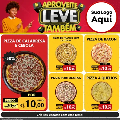 Modelo de Rede Social para Feed Facebook com o tema Aproveite e Leve Também para Pizzaria