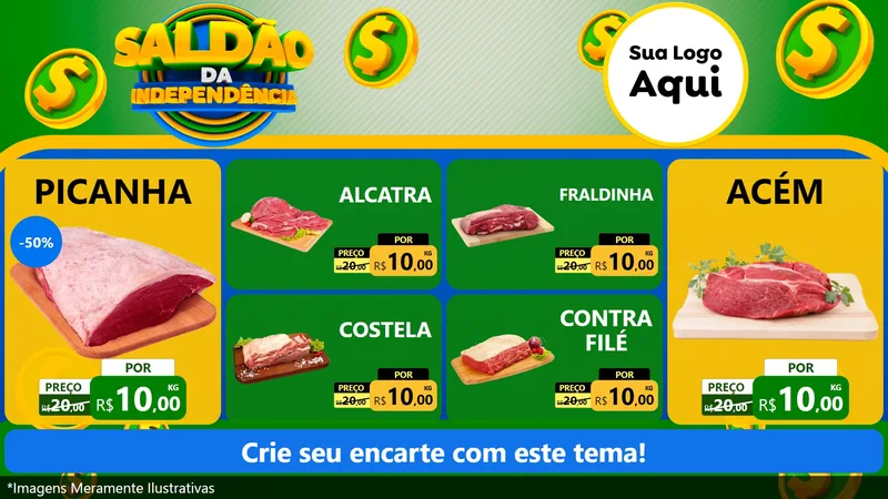 Modelo de TV para TV Horizontal com o tema Saldão da Indepêndencia para Açougue