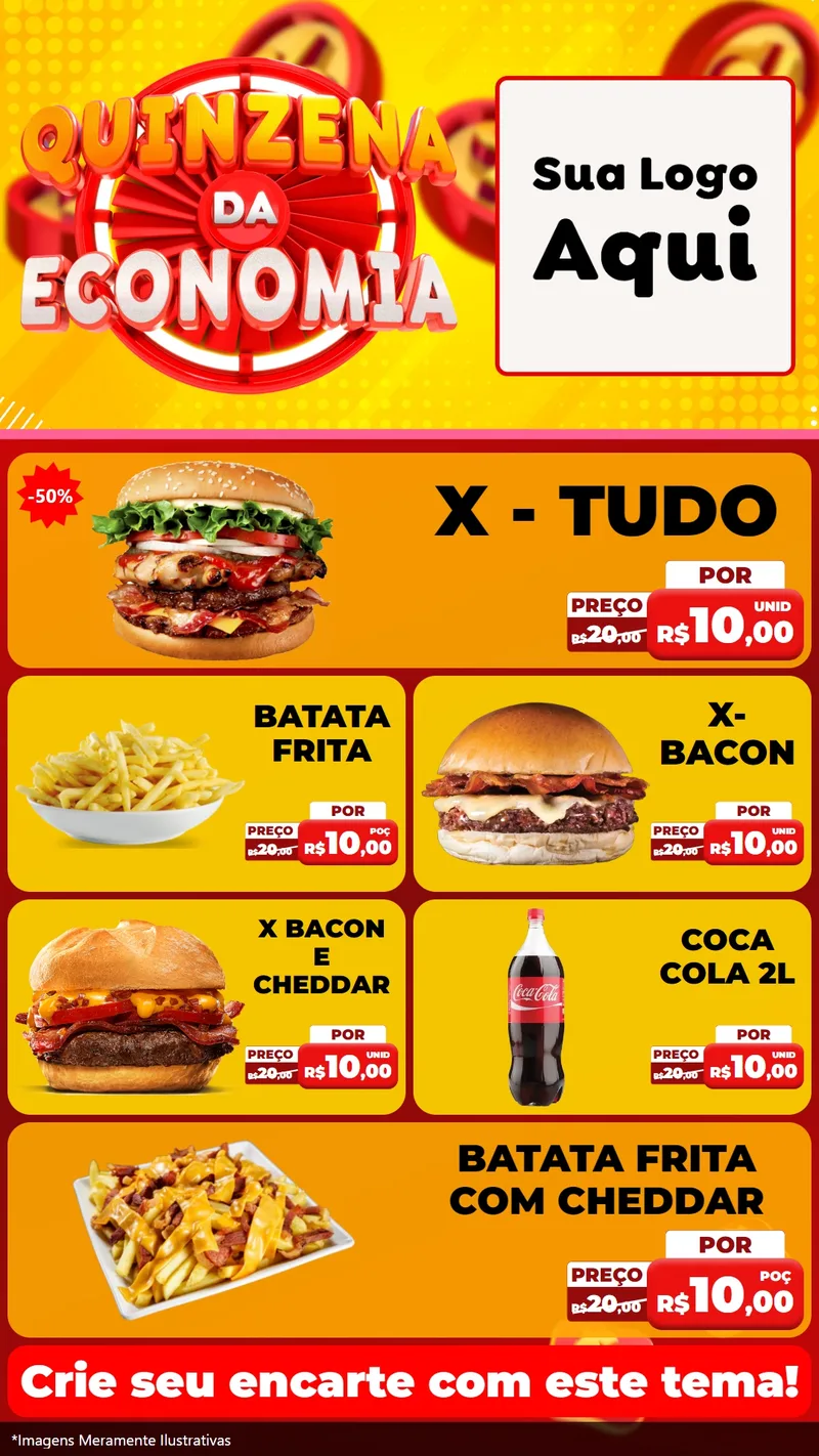 Modelo de TV para TV Vertical com o tema Quinzena Da Economia para Hamburgueria