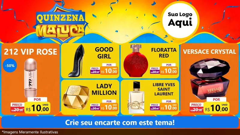 Modelo de TV para TV Horizontal com o tema Quinzena Maluca para Perfumes