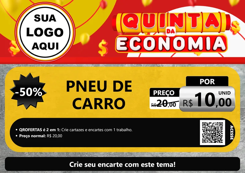 Modelo de Cartaz para Cartaz A4 Horizontal com o tema Quinta da Economia para Auto peças