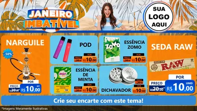 Modelo de TV para TV Horizontal com o tema Janeiro Imbatível para Tabacaria