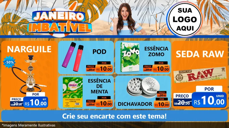 Modelo de TV para TV Horizontal com o tema Janeiro Imbatível para Tabacaria
