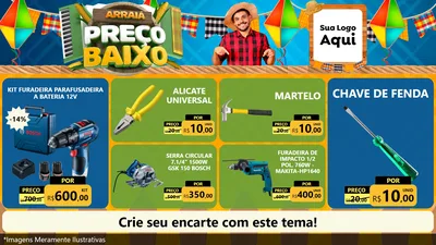 Modelo de TV para TV Horizontal com o tema Arraiá de Preço Baixo - Junina para Maquinas e Ferramentas