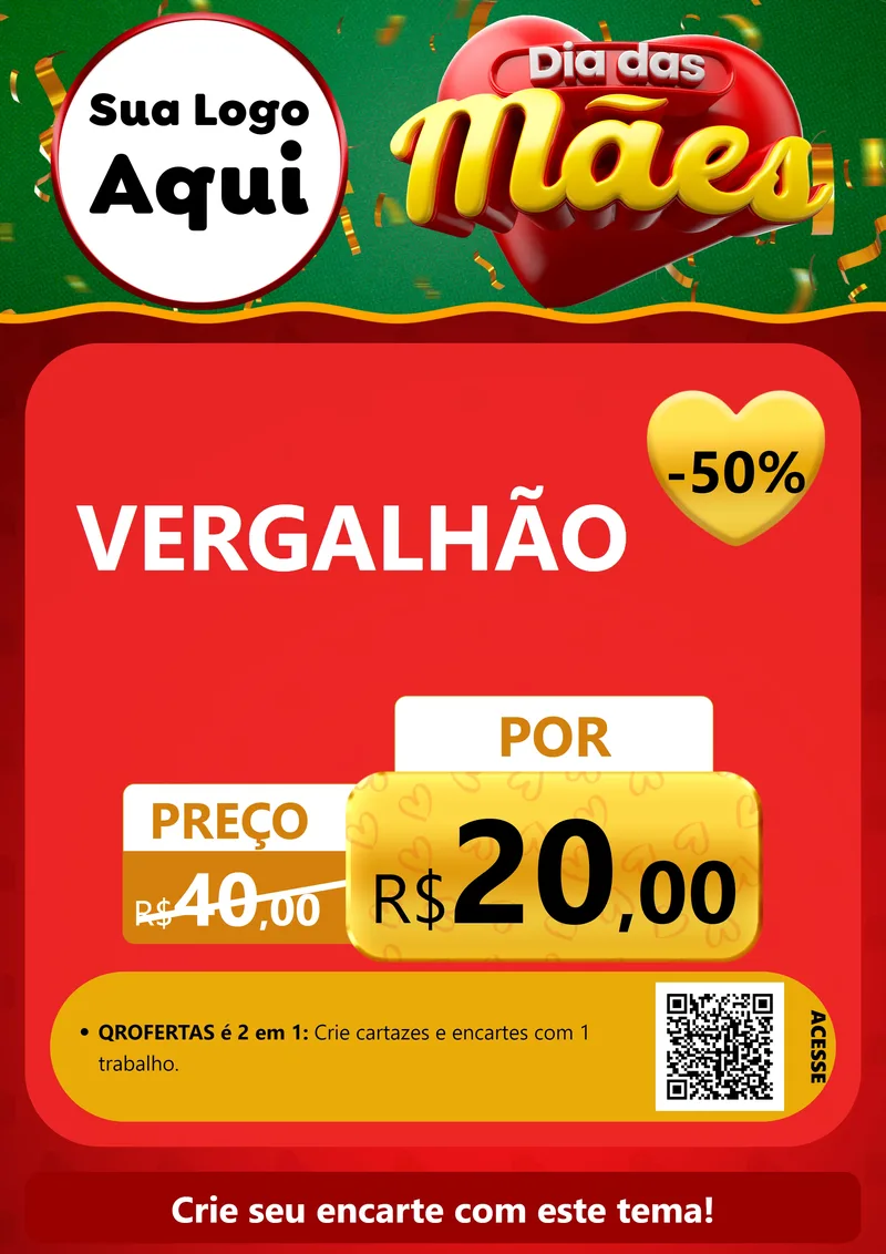 Modelo de Cartaz para Cartaz A4 Vertical com o tema Dia das Mães para Ferragens