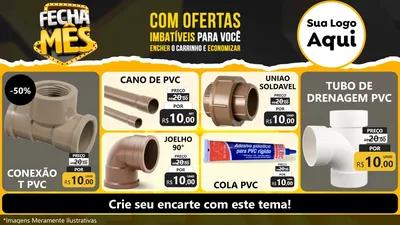 Modelo de TV para TV Horizontal com o tema Fecha Mês para Tubos e conexões