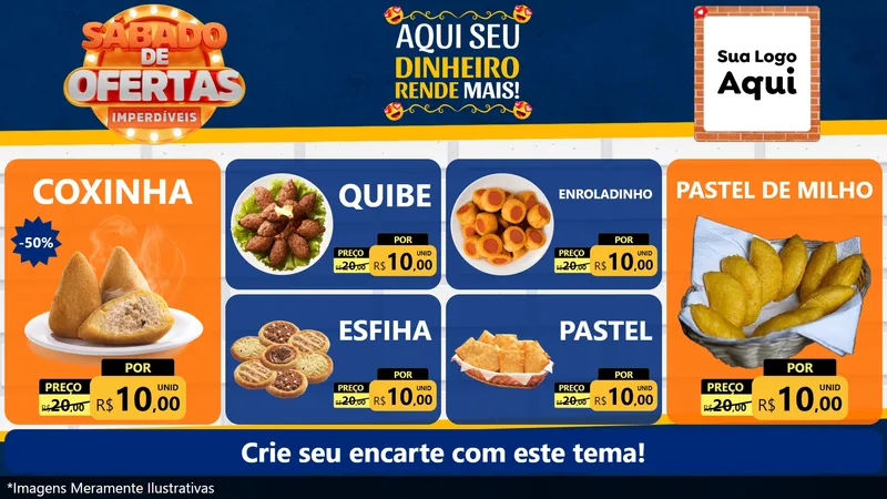 Modelo de TV para TV Horizontal com o tema Sábado de Ofertas Imperdíveis para Salgadaria