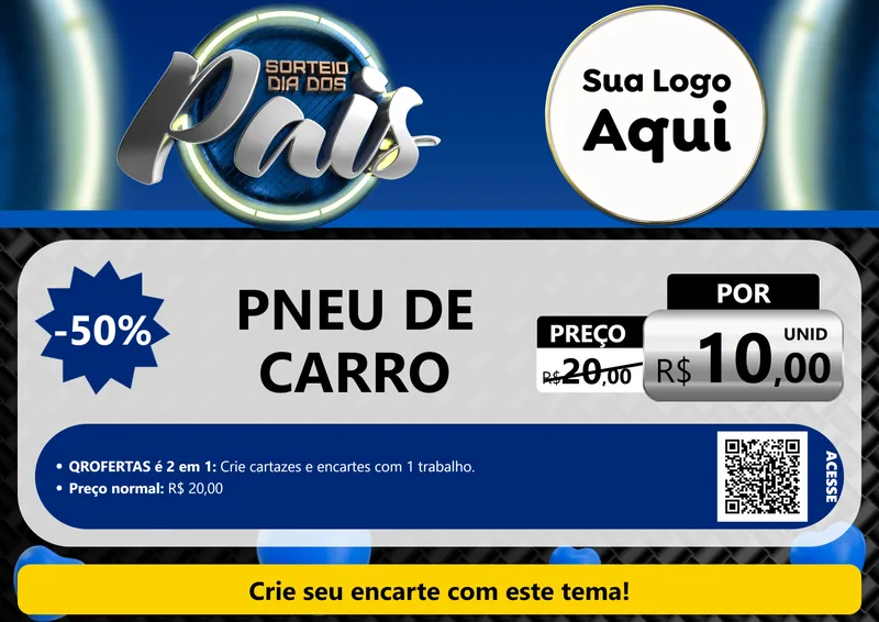 Modelo de Cartaz para Cartaz A4 Horizontal com o tema Sorteio Dia Dos Pais para Auto peças