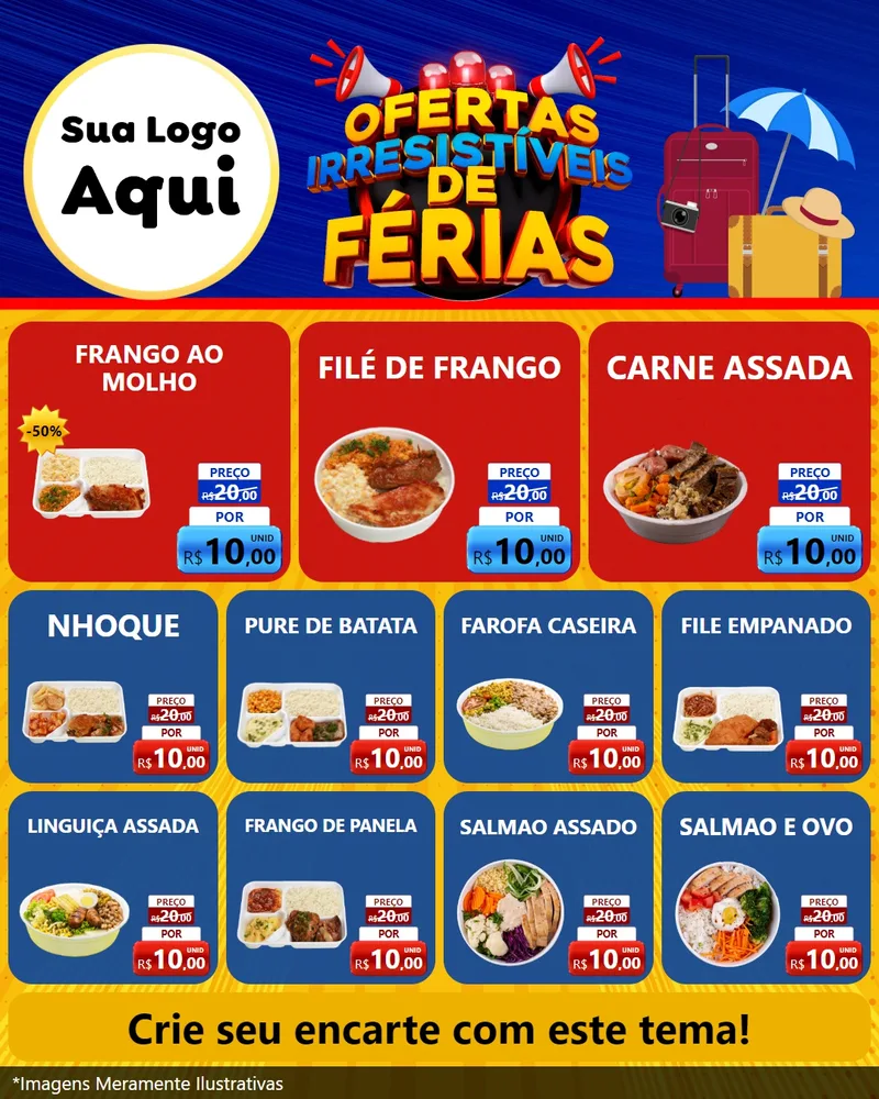 Modelo de Rede Social para Feed Instagram com o tema Ofertas Irresistíveis de Férias para Restaurante