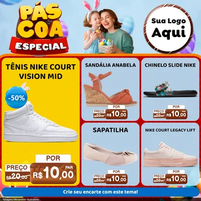 Modelo de Rede Social para Feed Facebook com o tema Páscoa Especial para Calçados