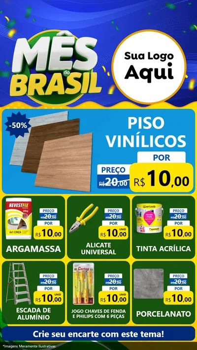 Modelo de Rede Social para Stories com o tema Mês do Brasil para Material para Construção
