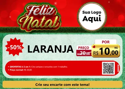 Modelo de Cartaz para Cartaz A4 Horizontal com o tema Feliz Natal para Hortifrúti