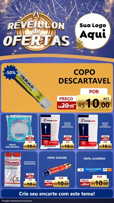 Modelo de Rede Social para Stories com o tema Réveillon de Ofertas para Embalagens