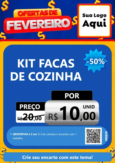 Modelo de Cartaz para Cartaz A4 Vertical com o tema Ofertas de Fevereiro para Utilidades Domésticas