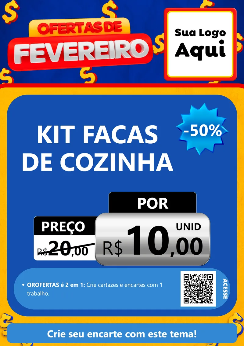Modelo de Cartaz para Cartaz A4 Vertical com o tema Ofertas de Fevereiro para Utilidades Domésticas