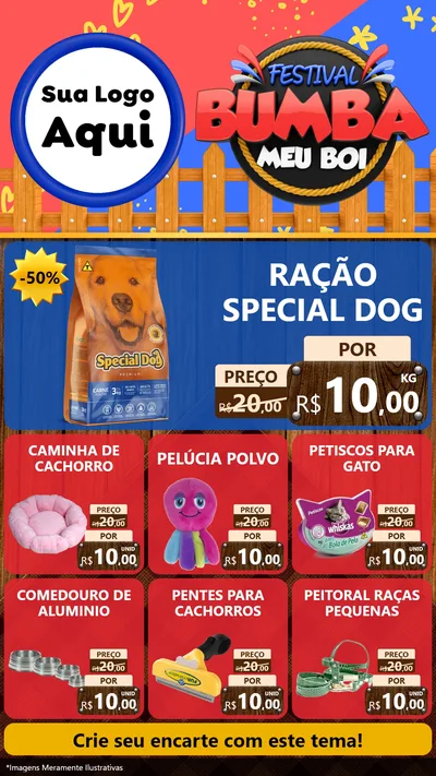 Modelo de Rede Social para Stories com o tema Festival Bumba Meu Boi para Pet Shop