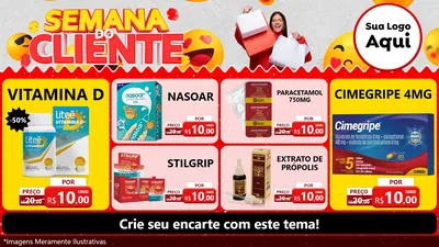 Modelo de TV para TV Horizontal com o tema Semana do Cliente para Farmácia