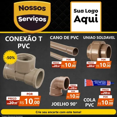 Modelo de Rede Social para Feed Facebook com o tema Nossos Serviços para Tubos e conexões