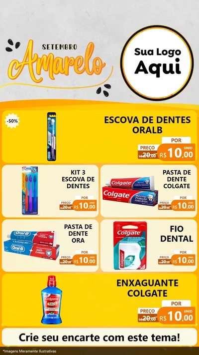 Modelo de TV para TV Vertical com o tema Setembro Amarelo para Higiene Pessoal