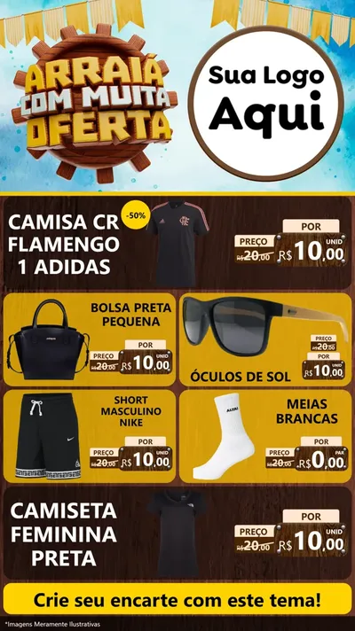 Modelo de TV para TV Vertical com o tema Ofertas de São João - Junina para Roupas e acessórios