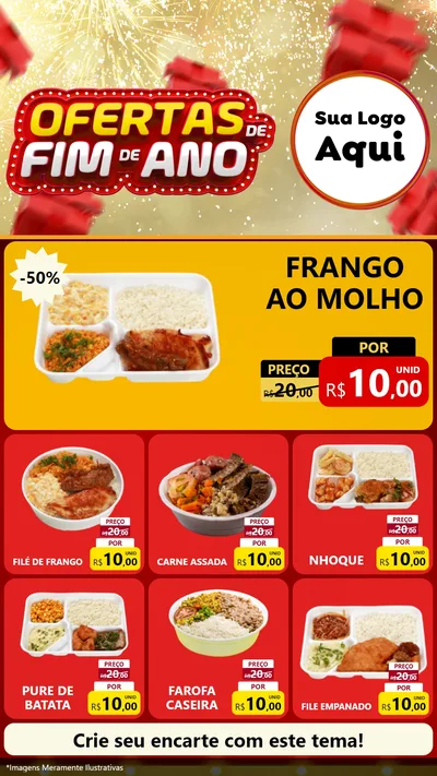 Modelo de Rede Social para Stories com o tema Ofertas de Fim de Ano para Restaurante