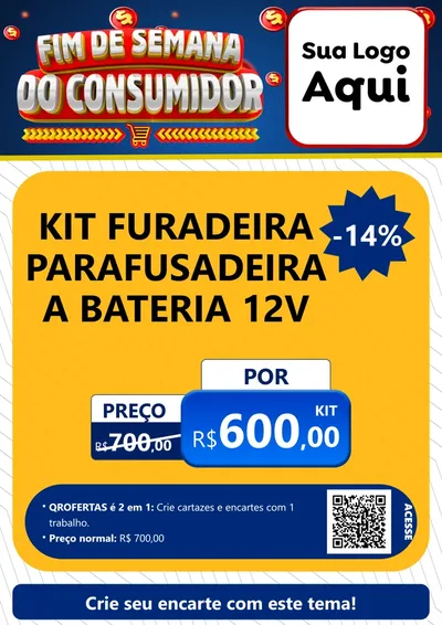 Modelo de Cartaz para Cartaz A4 Vertical com o tema Fim de Semana do Consumidor para Maquinas e Ferramentas