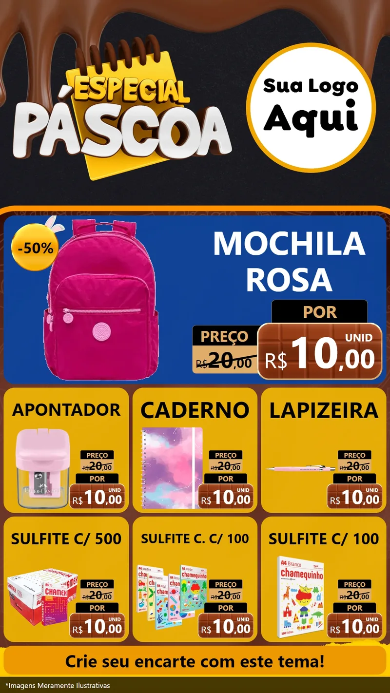 Modelo de Rede Social para Stories com o tema Especial Páscoa para Papelaria