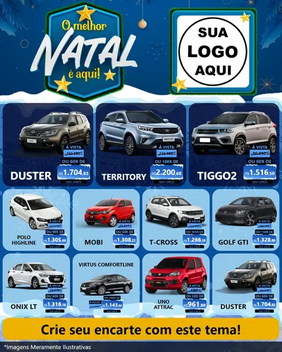 Modelo de Rede Social para Feed Instagram com o tema O Melhor Natal É Aqui! para Concessionaria de Carros