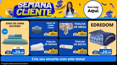 Modelo de TV para TV Horizontal com o tema Semana do Cliente para Cama, Mesa e Banho
