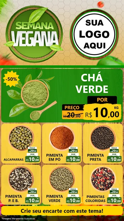 Modelo de Rede Social para Stories com o tema Semana Vegana para Produtos Naturais