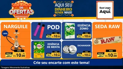 Modelo de TV para TV Horizontal com o tema Sábado de Ofertas Imperdíveis para Tabacaria