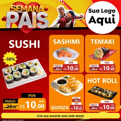 Modelo de Rede Social para Feed Facebook com o tema Semana Dos Pais para Comida japonesa