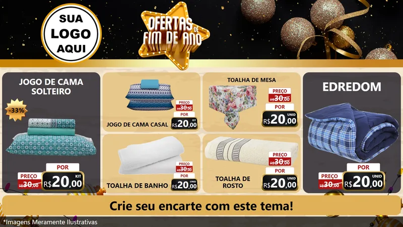 Modelo de TV para TV Horizontal com o tema Ofertas de Fim de Ano para Cama, Mesa e Banho