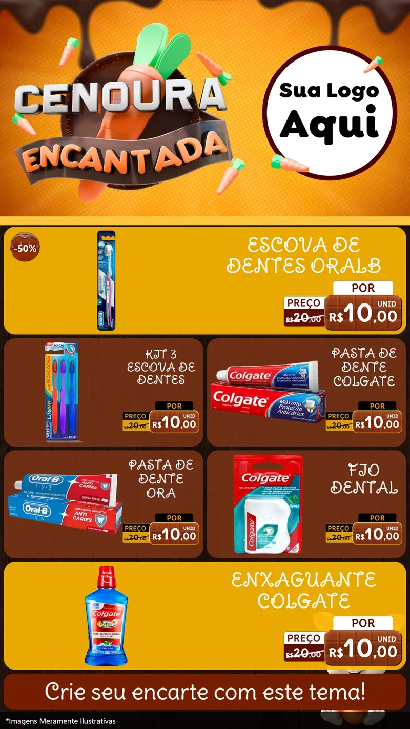 Modelo de TV para TV Vertical com o tema Cenoura Encantada - Páscoa para Higiene Pessoal