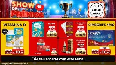 Modelo de TV para TV Horizontal com o tema Show de Prêmios para Farmácia