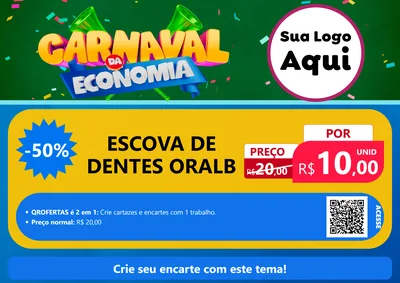 Modelo de Cartaz para Cartaz A4 Horizontal com o tema Carnaval da Economia para Higiene Pessoal