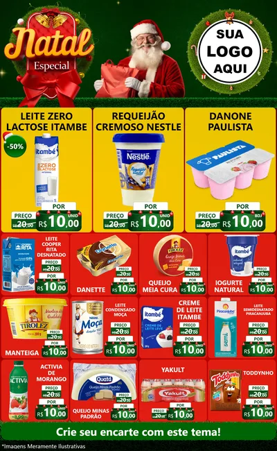 Modelo de Encarte para Encarte Grande com o tema Natal Especial para Frios e Laticínios