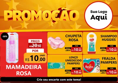 Modelo de Encarte para Encarte A4 Horizontal com o tema Promoção para Bebês