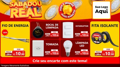 Modelo de TV para TV Horizontal com o tema Sabadou do Real para Materiais Elétricos