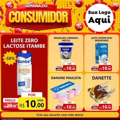 Modelo de Rede Social para Feed Facebook com o tema Semana do Consumidor para Frios e Laticínios