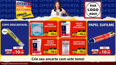 Modelo de TV para TV Horizontal com o tema Ofertas de Dezembro - Preços Incríveis para Embalagens