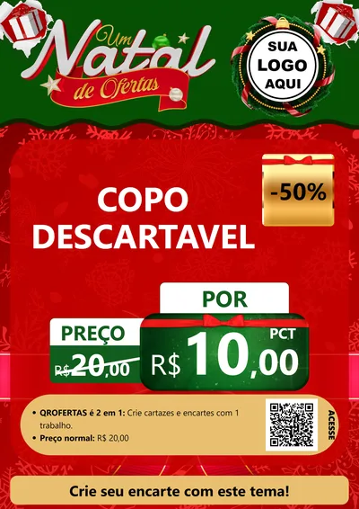 Modelo de Cartaz para Cartaz A4 Vertical com o tema Um Natal de Ofertas para Embalagens