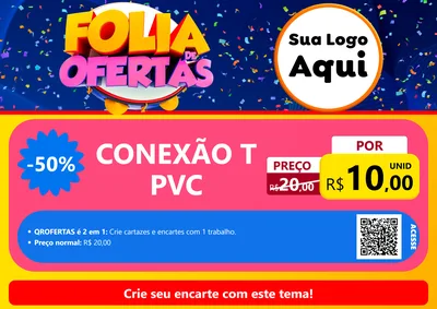 Modelo de Cartaz para Cartaz A4 Horizontal com o tema Folia de Ofertas para Tubos e conexões