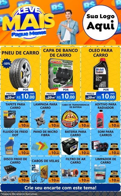 Modelo de Encarte para Encarte Grande com o tema Leve Mais, Pague Menos para Auto peças