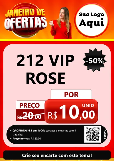 Modelo de Cartaz para Cartaz A4 Vertical com o tema Janeiro de Ofertas para Perfumes