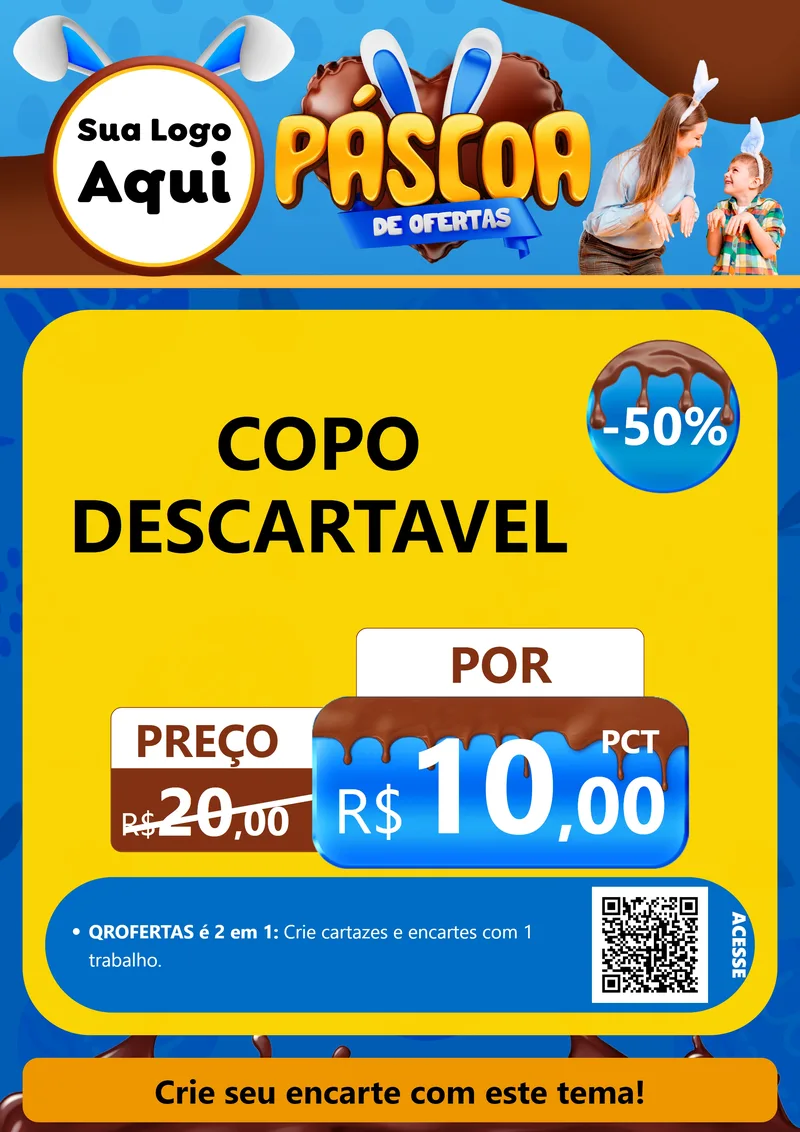 Modelo de Cartaz para Cartaz A4 Vertical com o tema Páscoa de Ofertas para Embalagens